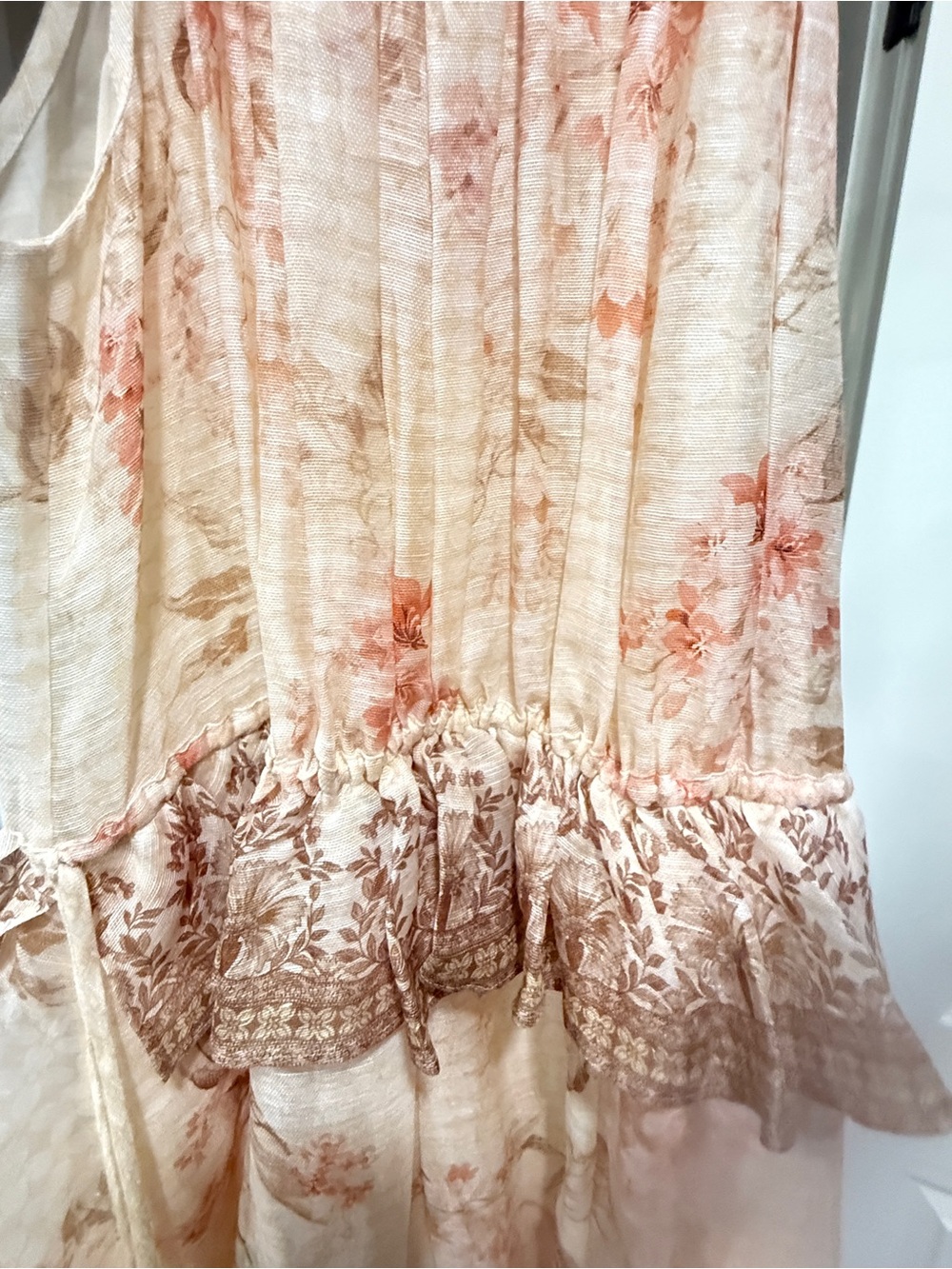 Zimmermann Cream and Peach Floral Halter Maxi Dress - Picture 6 of 7